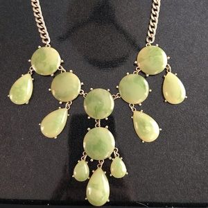 Loft green and gold teardrop necklace